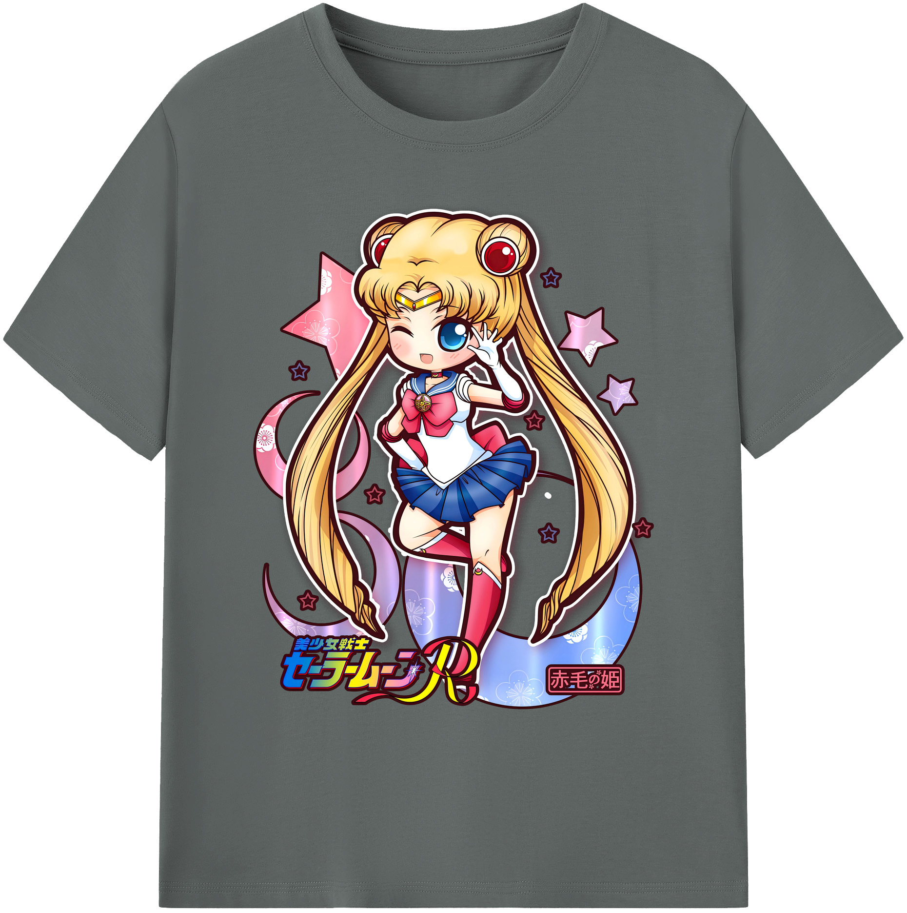 （画像用） 美少女戦士セーラームーン 月野 うさぎ つきの うさぎ Sailor Moon Tsukino Usagi 綿100％ メンズ半袖Tシャツ｜肌触りやわらか＆通気性